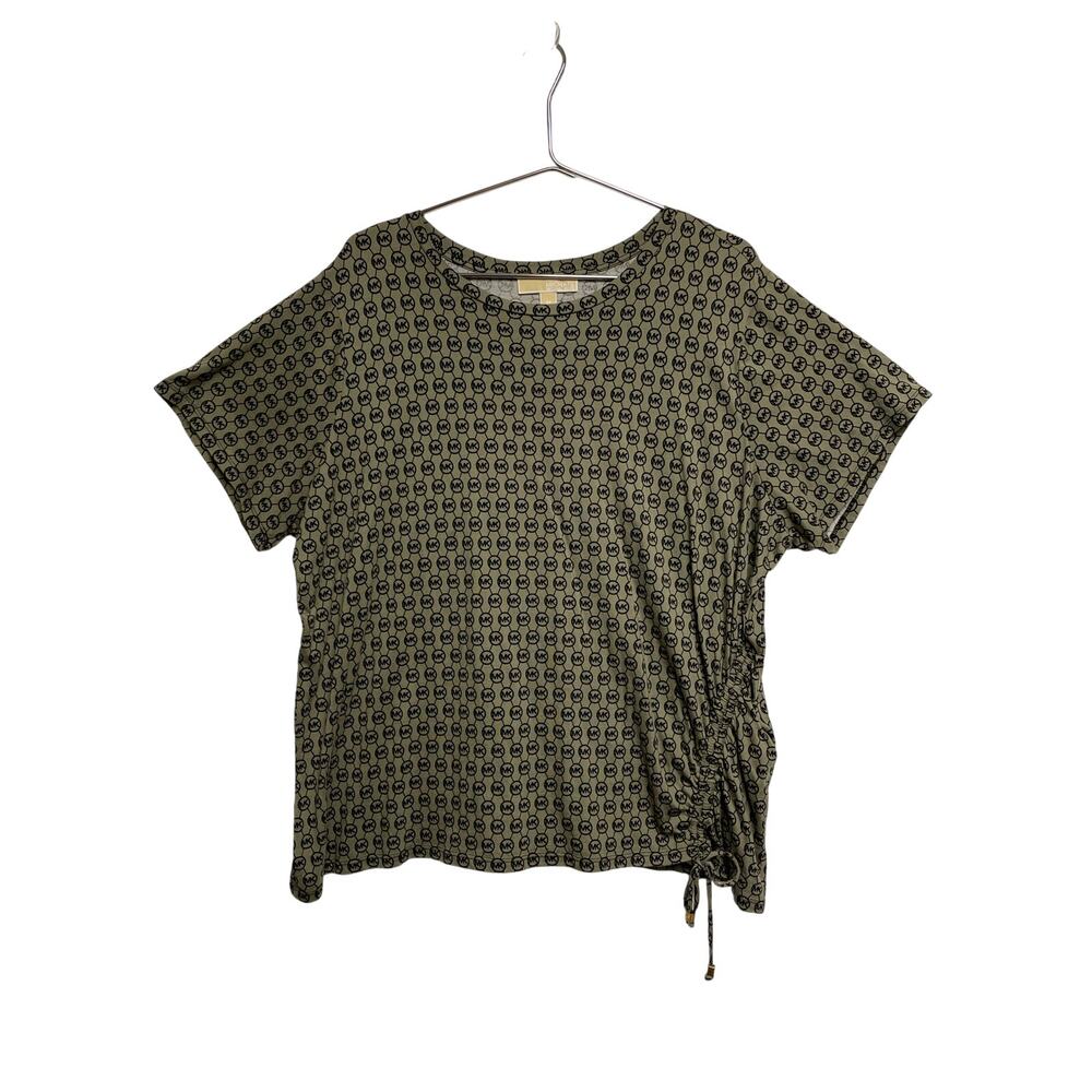 Michael Kors Logo Print Women’s Blouse Side Tie Detail Size 3X